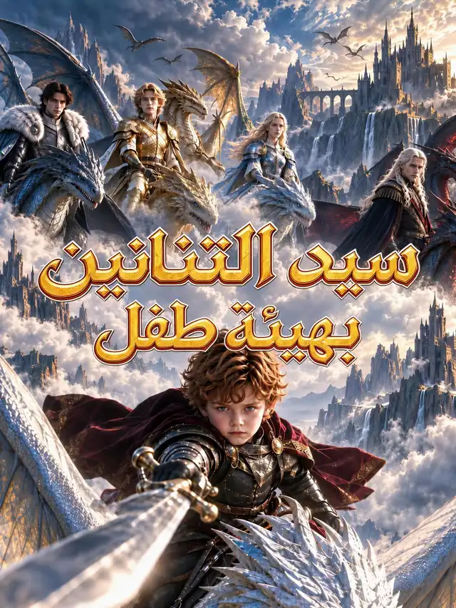 سيد التنانين بهيئة طفل ملصق