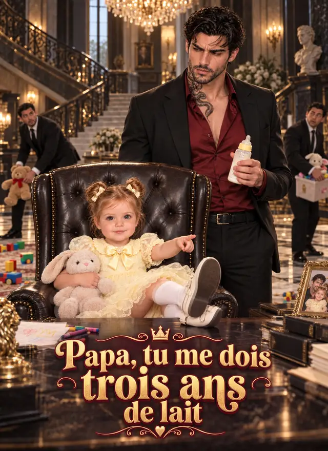 Papa, tu me dois trois ans de lait affiche